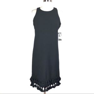 New DONNA RICCO shift dress 8 black tassels